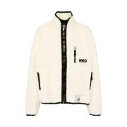 Ivory Fleece Broderet Logo Jakke