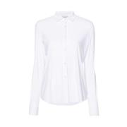 Hvid Stretch Jersey Button-Up Skjorte