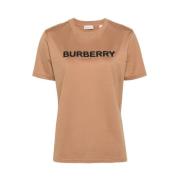 Karamelbrun Bomuld Logo Print T-shirt