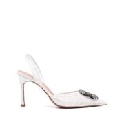 Hvide Blonde Slingback Stiletter