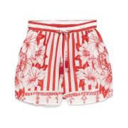 Ruby Red Elastisk Snørebånd Shorts