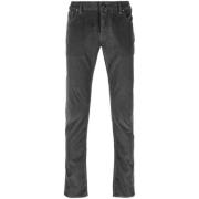 Mørkegrå Corduroy Straight Leg Jeans