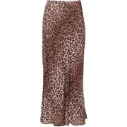 Leopard Print Satin Nederdel