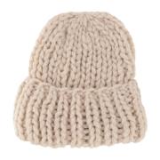 Luksuriøs Merinould Beanie i Beige