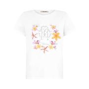 Blomster Monogram Rund Hals T-shirt