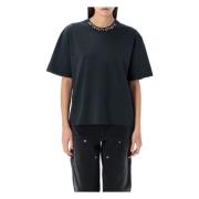 Crystal Ribbed T-shirt Washed Black