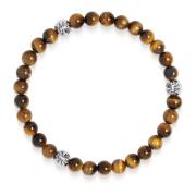 6mm Tiger Eye Bracelet with Silver Balls