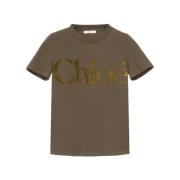 Logo Print Oliven Grøn T-Shirt