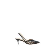 Læder Slingback Stiletto Pumps