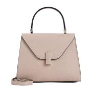 Beige Læder Mini Taske Håndtaske