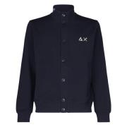 Blå Button-Up Logo Sweater