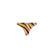 Zebra-Print Bikini Briefs Medium Coverage