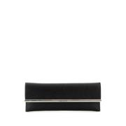 Stilfuld Sort Læder Crossbody Clutch