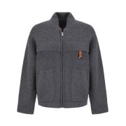 Ribbet Crew Neck Uld Cardigan