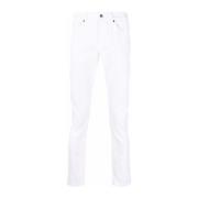 Hvide Slim-Fit Cropped Jeans