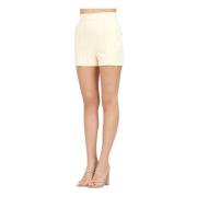 Gul Elegant Shorts med Kontrast Piping