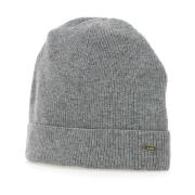 Uld Kashmir Beanie, Grå Farve, Mini Logo