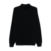 Mørk Navy Roll Neck Sweater