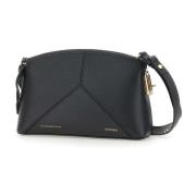 Sort Skulder Crossbody Taske i Læder