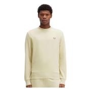 Beige Broderet Logo Crew Neck Sweatshirt