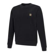 Sort bomulds sweatshirt med logo label