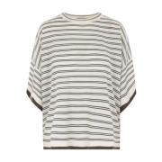 Stribet uld og cashmere sweater