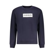 Blå Bomulds Sweatshirt med Logo Print