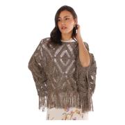 Gylden Lurex Poncho Jakker