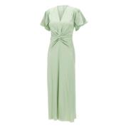 Mint Grøn Satin Midi Kjole