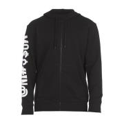 Bomuld Zip-Up Sweatshirt med Broderet Logo