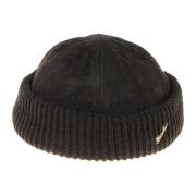 Suede Strik Beanie med Quiltet Foring