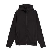 Mid Layers Diagonal Interlock Hooded Zip Through