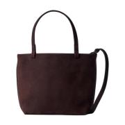 Suede Læder Tote Taske