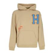 Casual Oatmeal Hoodie med Patches