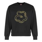 Ribbet Bomuld Crew-Neck Sweatshirt