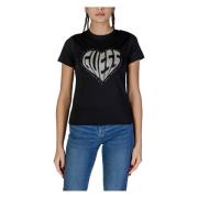 Hjerte Rhinestone Crew Neck Tee