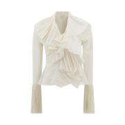 Ruffled Cotton Blouse