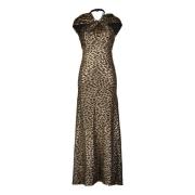 Leopard Print Maxi Kjole