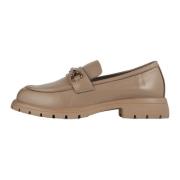 Læder Platform Loafers - Beige