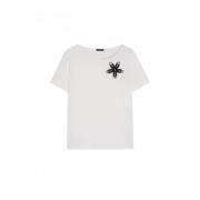 Flydende Jersey T-shirt med Strass-detaljer