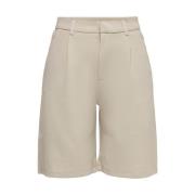 Beige Lynlåsshorts til forår/sommer