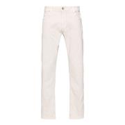 Beige Bomuld Blandet Twill Jeans