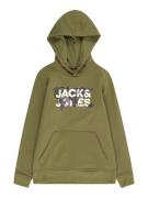 Jack & Jones Junior Sweatshirt 'DUST'  oliven / lilla / sort / hvid
