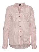 VERO MODA Bluse 'VMBumpy'  gammelrosa / hvid