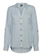 VERO MODA Bluse 'VMBumpy'  marin / hvid