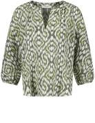 GERRY WEBER Bluse  lysegrøn / mørkegrøn / hvid