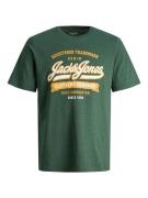 JACK & JONES Bluser & t-shirts  mørkegrøn / orange / hvid