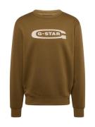 G-Star RAW Sweatshirt 'Old School'  mørkegrøn / hvid