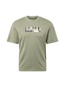 JACK & JONES Bluser & t-shirts 'AOP'  khaki / lyseorange / sort / hvid