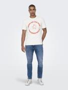 Only & Sons Bluser & t-shirts 'KIM'  lys rød / hvid